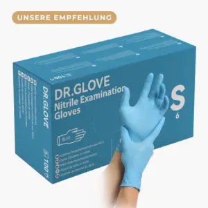 Nitril Einmalhandschuhe puderfrei Dr. Glove, 100 Stück Blau S